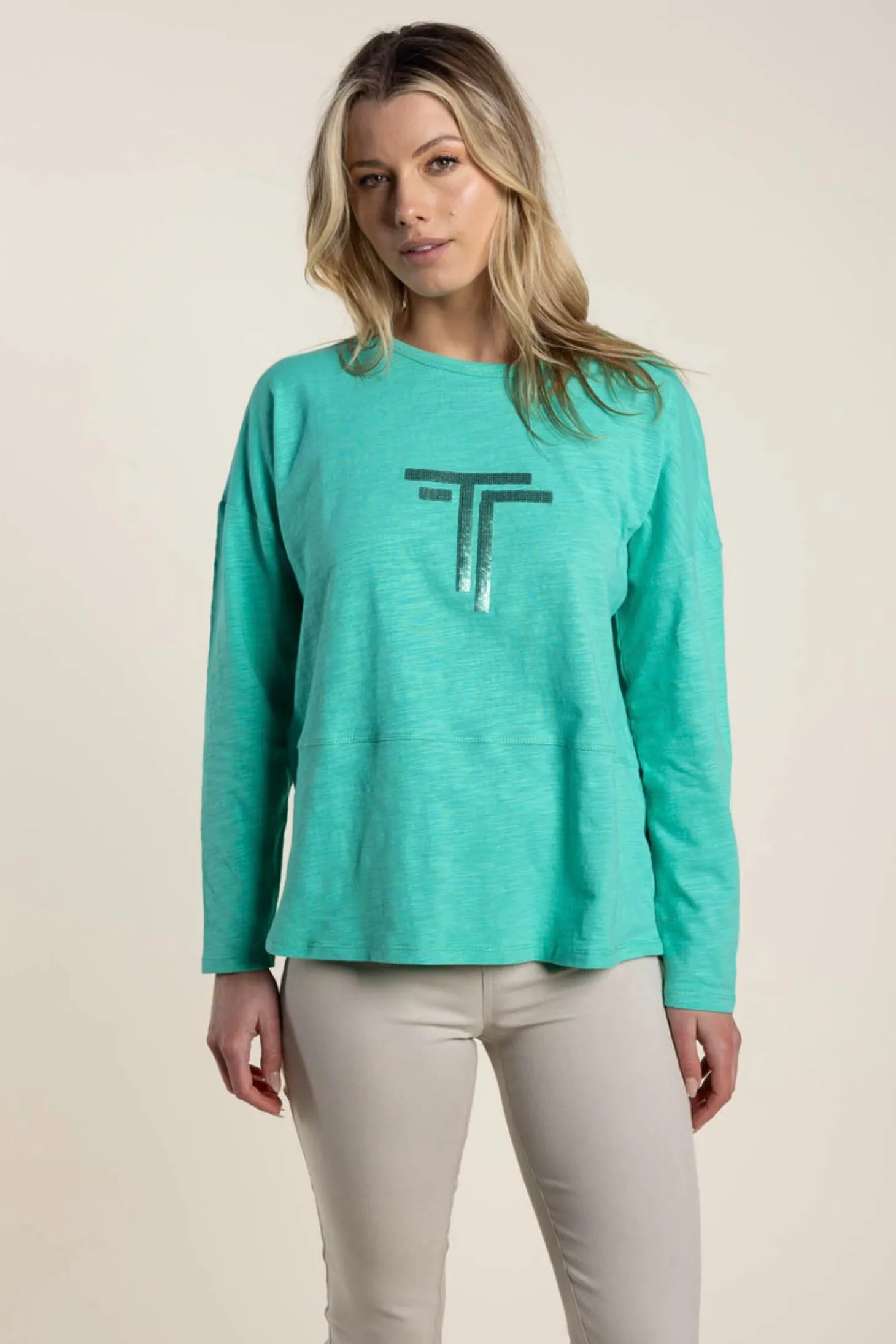 Alice Long Sleeve Tee - Jade - TT34