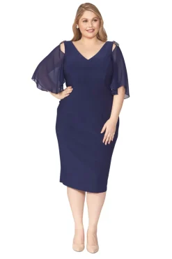 Amber Chiffon Dress - Royal - LJ11