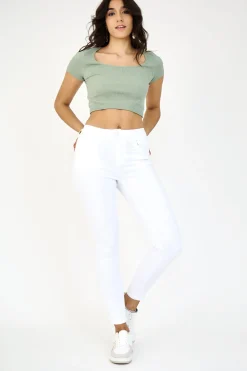 Anna High Rise Jeans - White - AL1