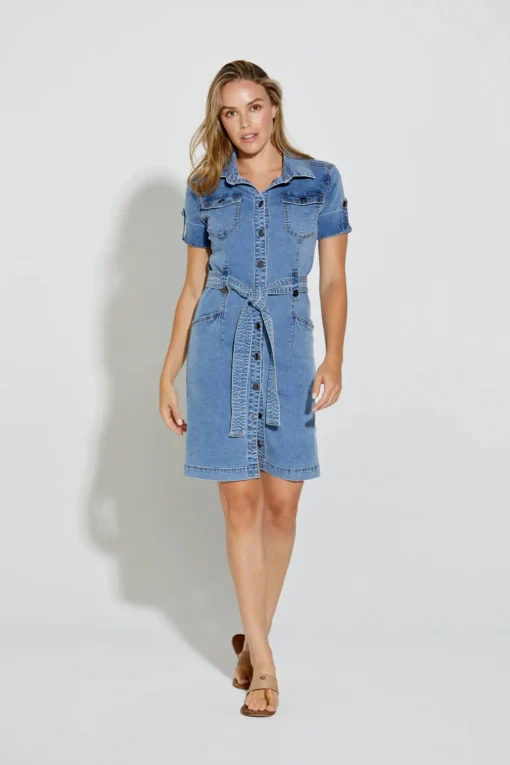 Argyll Trench Dress - Light Wash - NLJ2