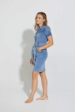 Argyll Trench Dress - Light Wash - NLJ2