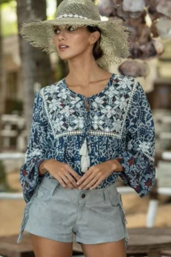 Aster Blouse - Blue - M22
