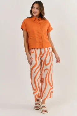 Aviva Linen Shirt - Tamarind - OJ46