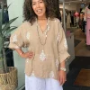 Aztec Print Top - Camel - CG44