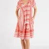Blakely Shirred Dress - Melon - LL45