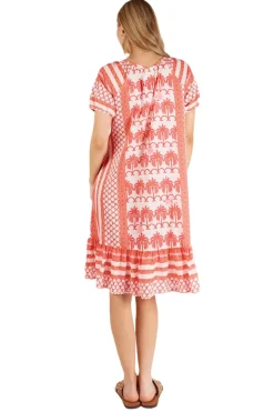 Blakely Shirred Dress - Melon - LL45