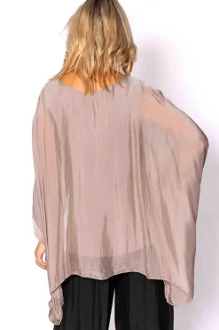 Cameron Silk Top - Taupe - TIC7