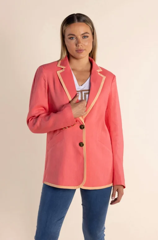 Cara Blazer - Coral/Manderine - TT45