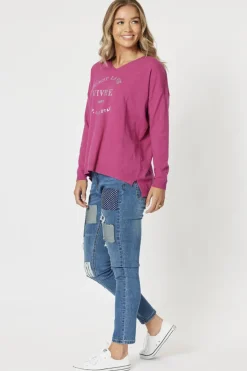 Cest La Vie Sweat - Fuchsia - TZ21