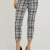 Checked Cropped Pants - Black & White - JR123