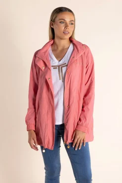 Chloe Spray Jacket - Spring Pink/Gold Logo - TT49