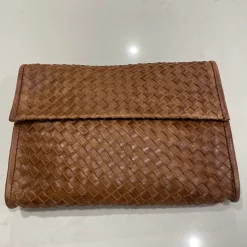 Cindy Woven Leather Bag - Tan