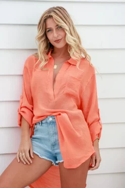 Classic Beach Shirt - Tangerine - FR15