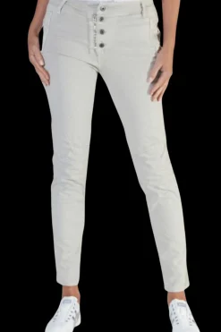Classic Button Jeans - Beige - IS10