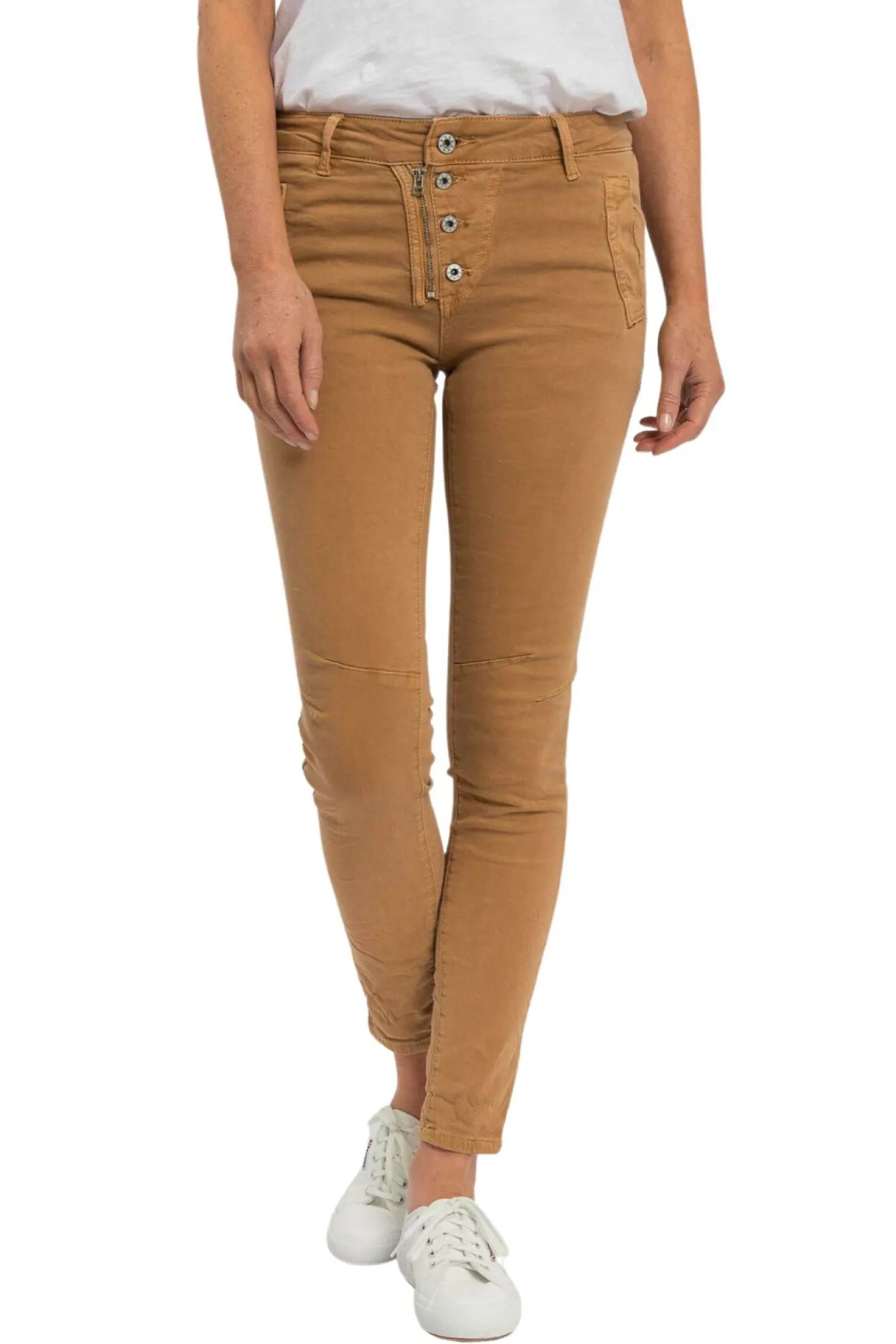 Classic Button Jeans - Biscotti - IS10