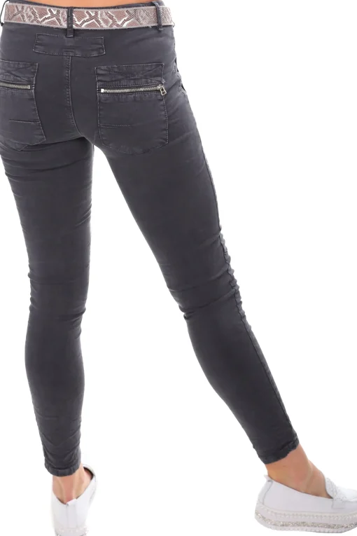 Classic Button Jeans - Charcoal - IS10