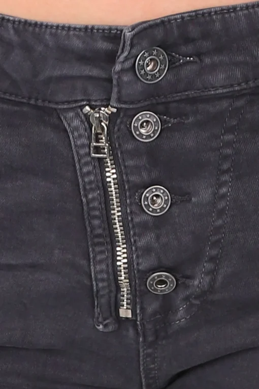 Classic Button Jeans - Charcoal - IS10