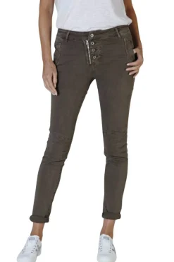 Classic Button Jeans - Chocolate - IS10