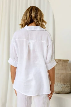 Colazione Linen Top - White - FA23