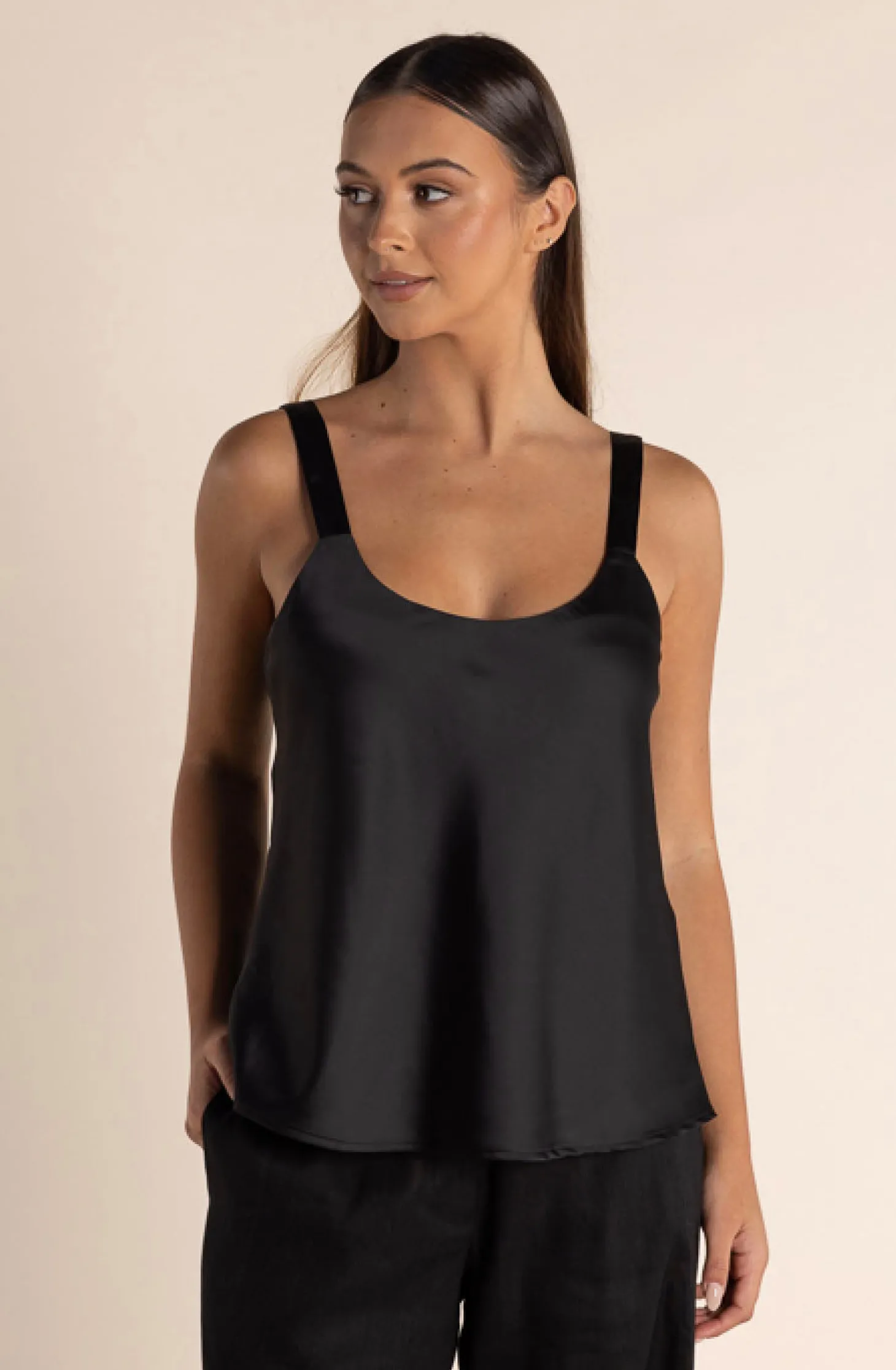 Corey Satin Cami - Black - TT42