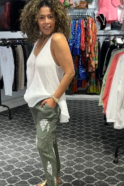 Daisy Sleeveless Top - White - CG46