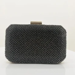Diamante Mesh Clutch - Black Crystal - AD17