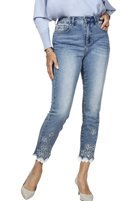 Diamond Flower Jeans | FL25