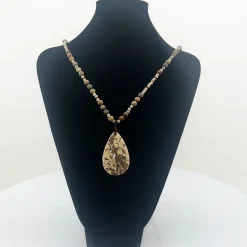 Earth Tone Crystal & Stone Necklace - CG55