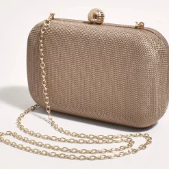 Ella Woven Structured Clutch - Choc - AD5