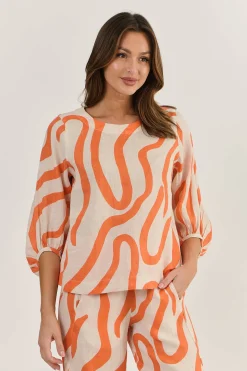 Ember Linen Top - Tamarind - OJ40