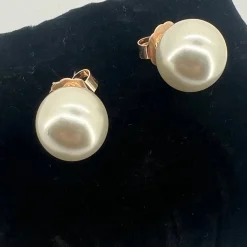 Glass Pearl Stud Earrings - Pearl - AD22