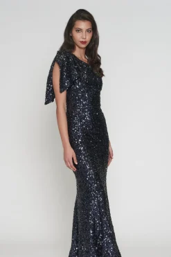Gwyneth Sequence Dress - Navy - Rom9