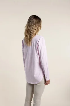 Halli Long Sleeve Tee - Pale Pink- TT39