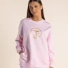 Harlyn Metallic Logo Sweat - Pink Rose - TT55