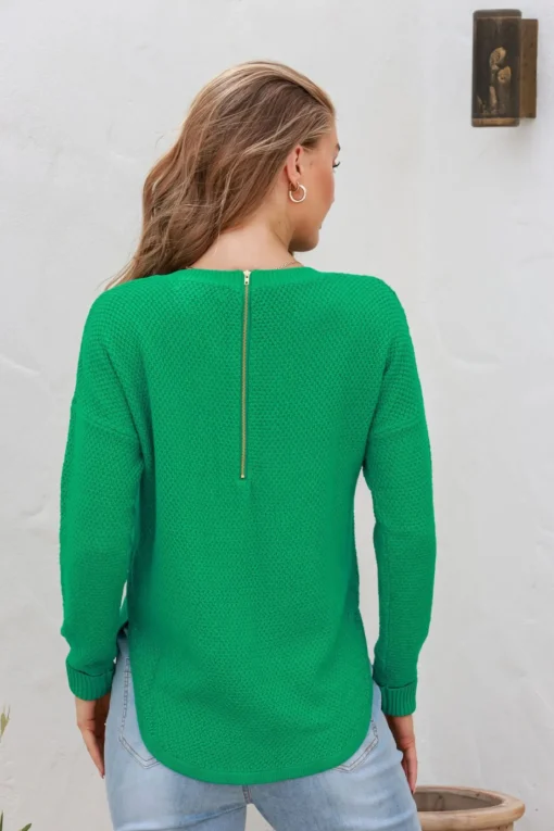 I'm Famous Zip Knit - Green - SN15