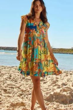 Jemma Tiered Dress - Mist - LL19