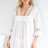 Lace Beach Dress - White - ZG4