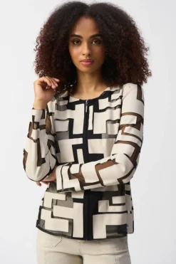Leatherette Mesh Jacket - Moonstone - JR50