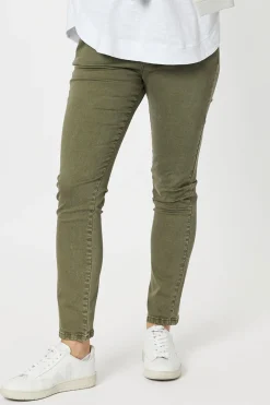 Lily Pull On Slim leg Jeans - Khaki - TZ17