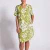 Linen Soft V Neck Dress - Vine - SS25