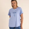 Logo Sequin Crew Tee - Sky - TT53