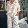 Lucy Print Pants - Natural/Gold - CG49