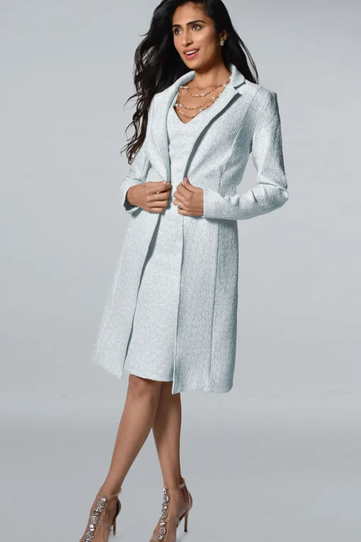 Metallic Knit Cocktail Set - Blue - FL92