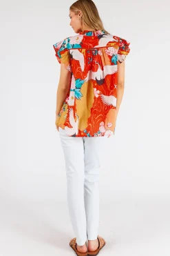 Mitzuki Ruffle Top - Red - LL41