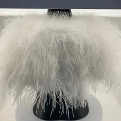 Ostrich Feather Shrug - White - FI2