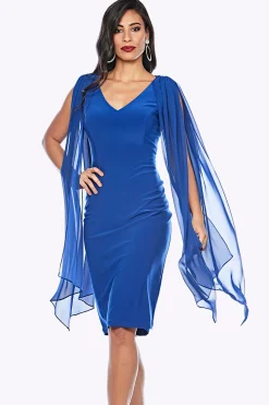 Overlay Shoulder Dress | Royal | JH8