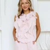 Parigi Linen Top - Blush - FA31
