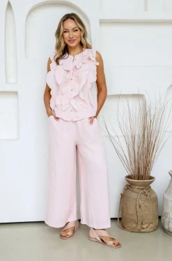Parigi Linen Top - Blush - FA31