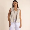 Petra Linen Vest - Natural - TT20