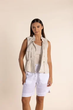 Petra Linen Vest - Natural - TT20